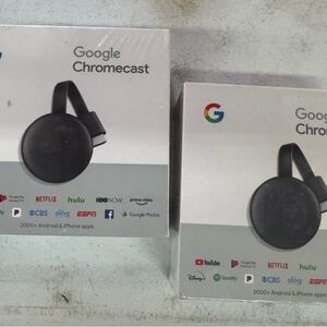 2 pcs New Google Chromecast in Black